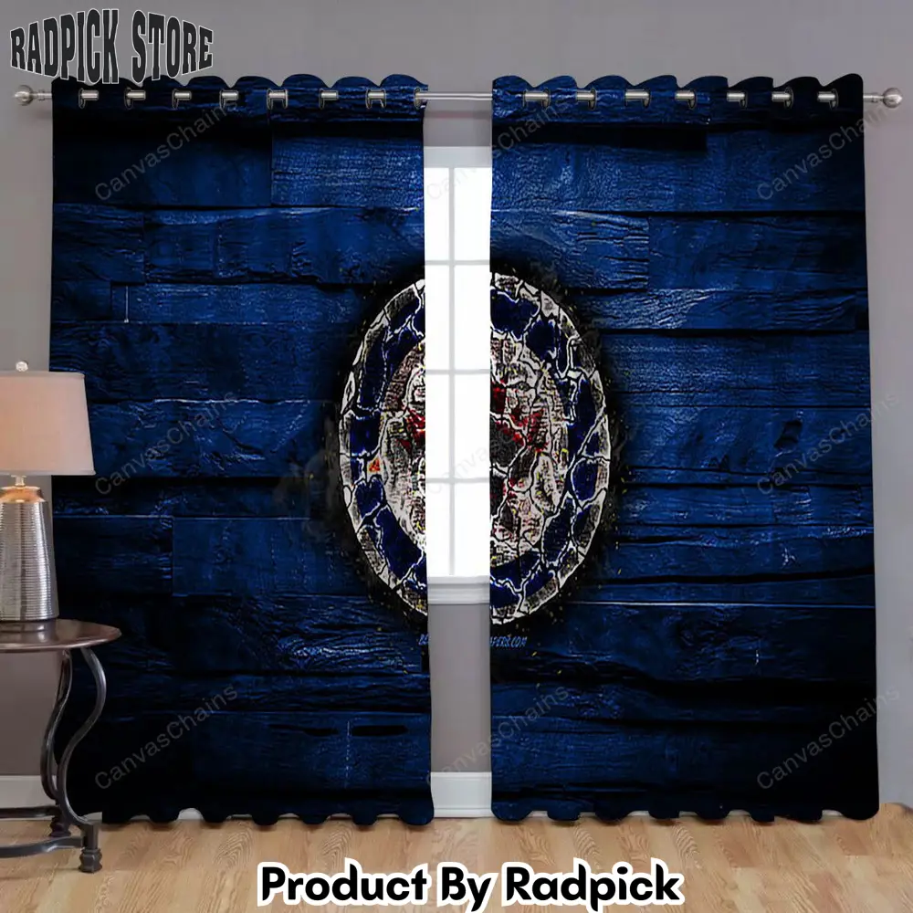Radpick winnipeg jets window curtains fiery nhl blue wooden curtains living room curtains for window rp85219